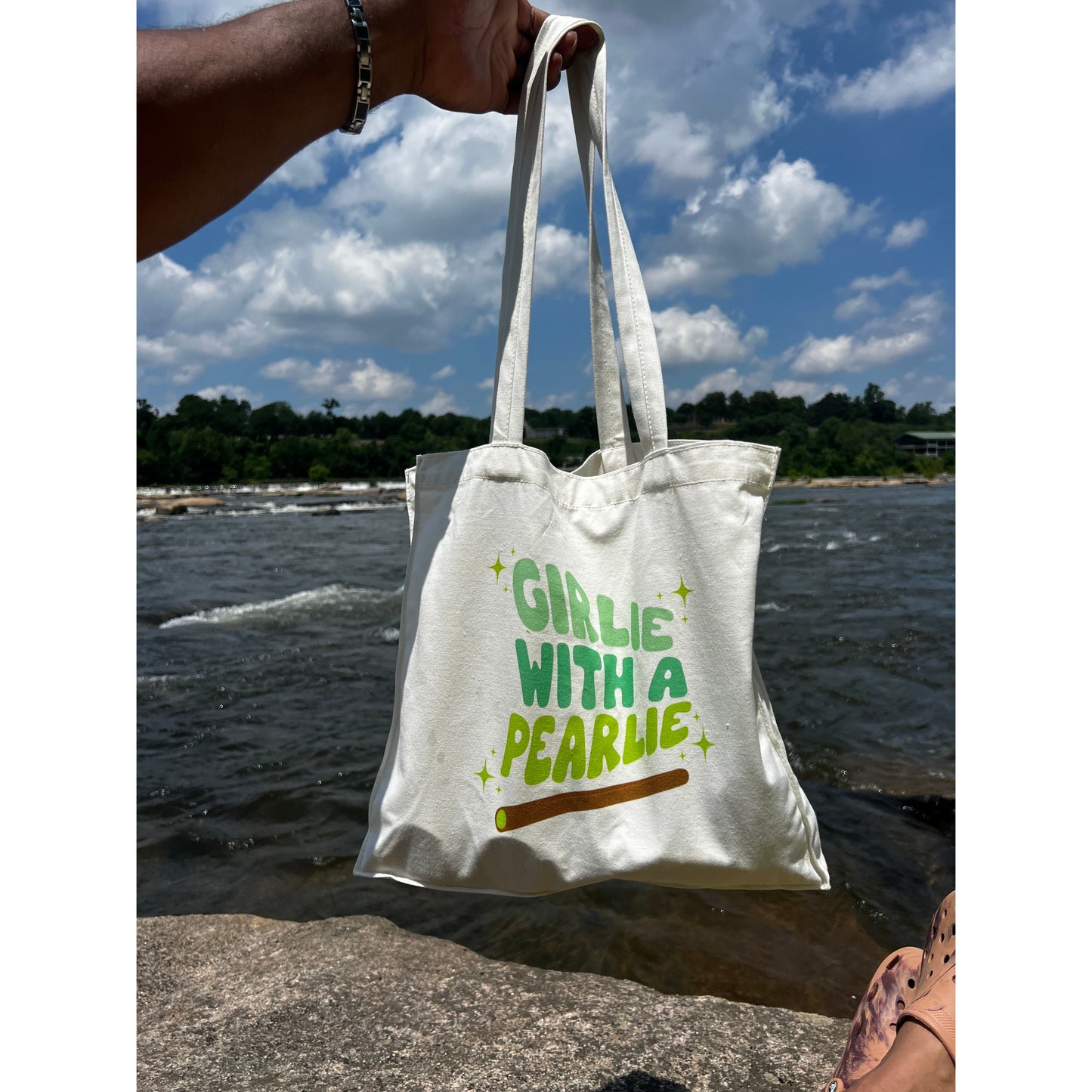 Girlie with a Pearlie Tote Bag