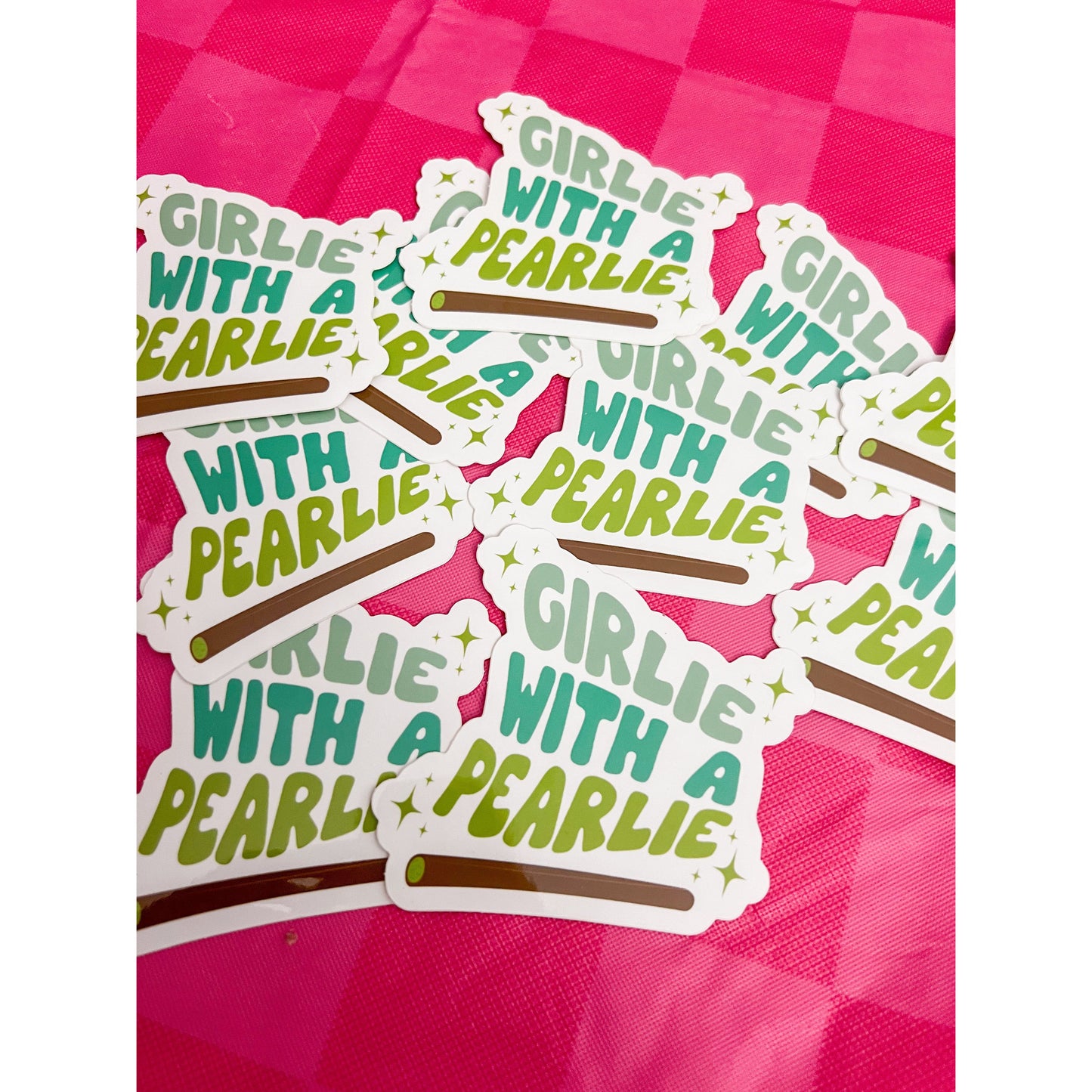 Girlie with a Pearlie Vinyl Sticker