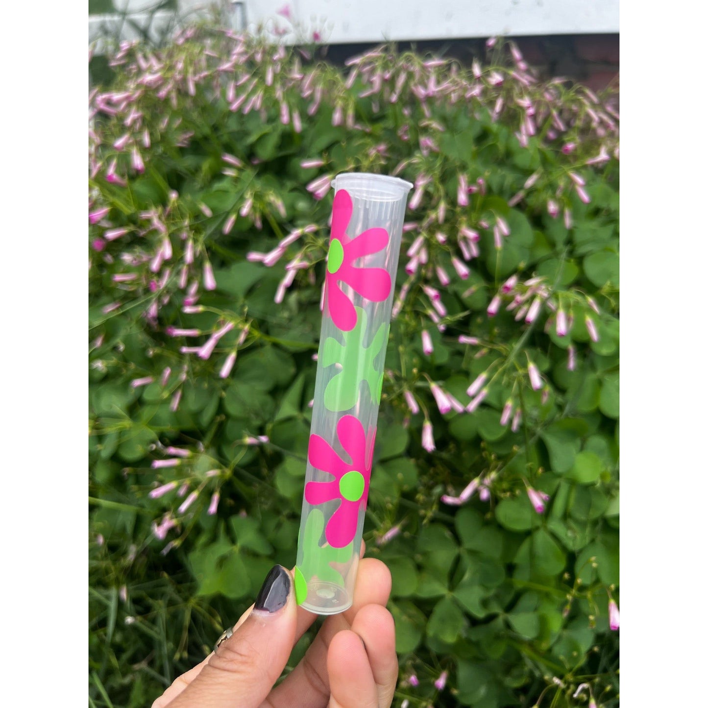 Pink and Green Flower Tube