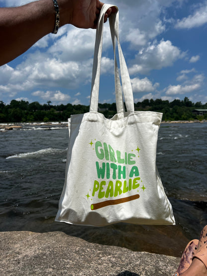 Girlie with a Pearlie Tote Bag