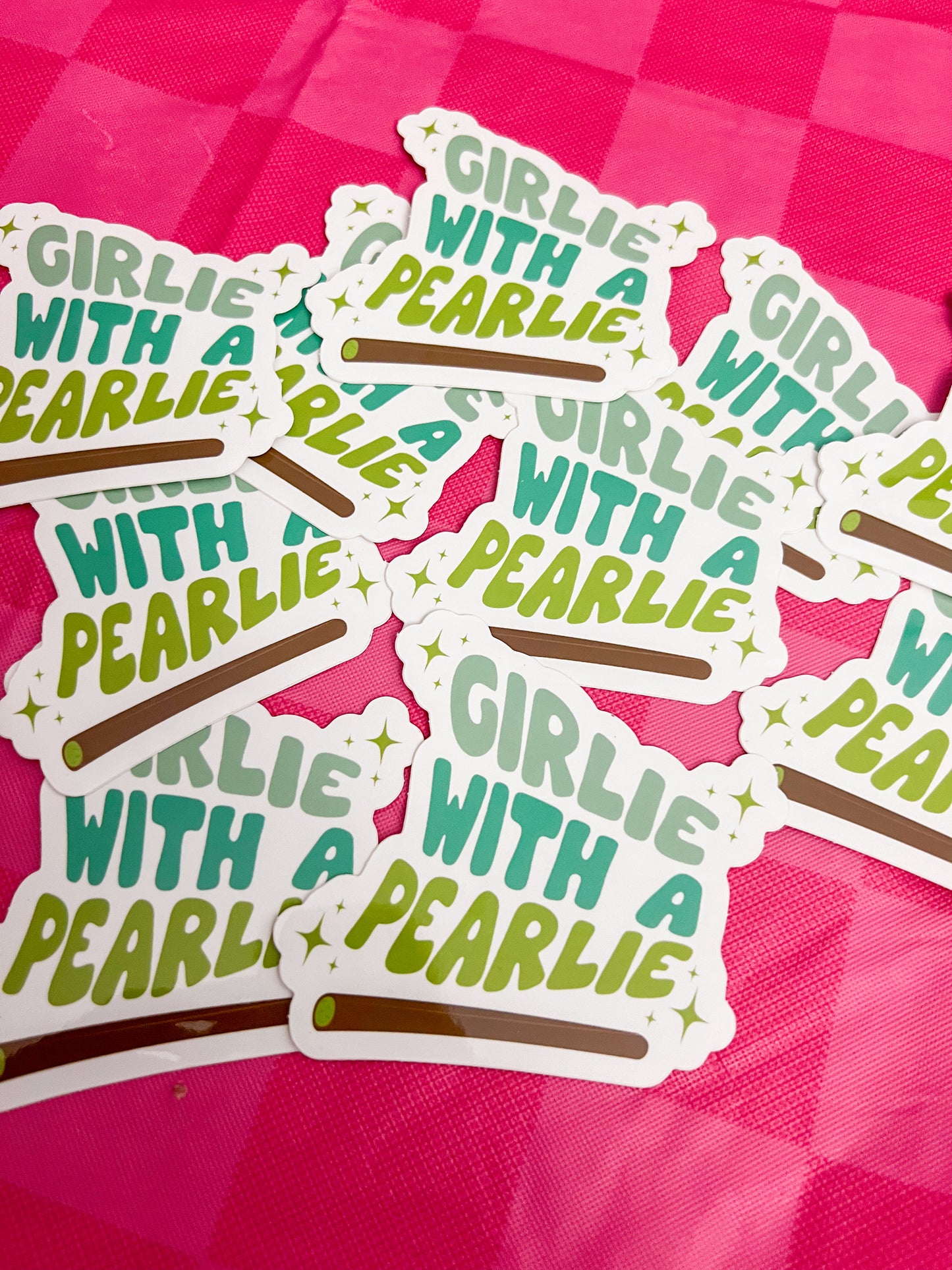 Girlie with a Pearlie Vinyl Sticker